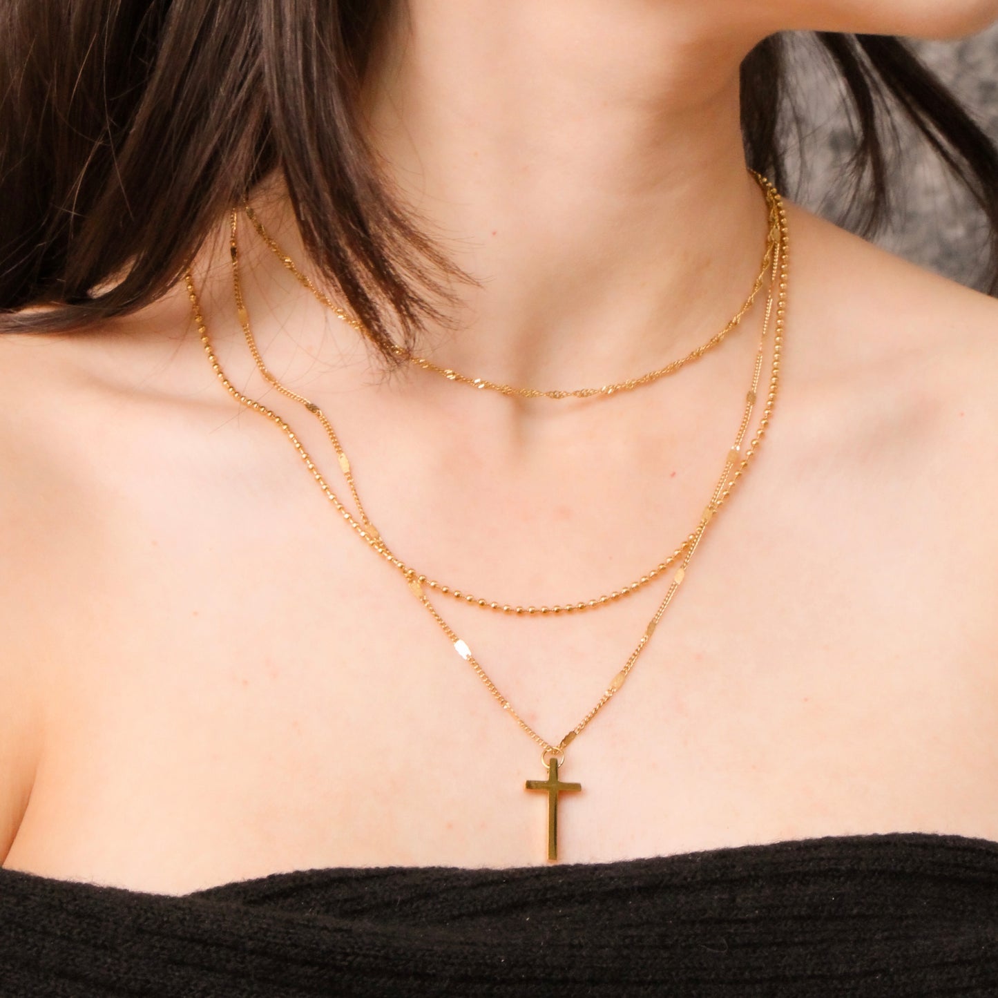 Collar Triple de Cruz