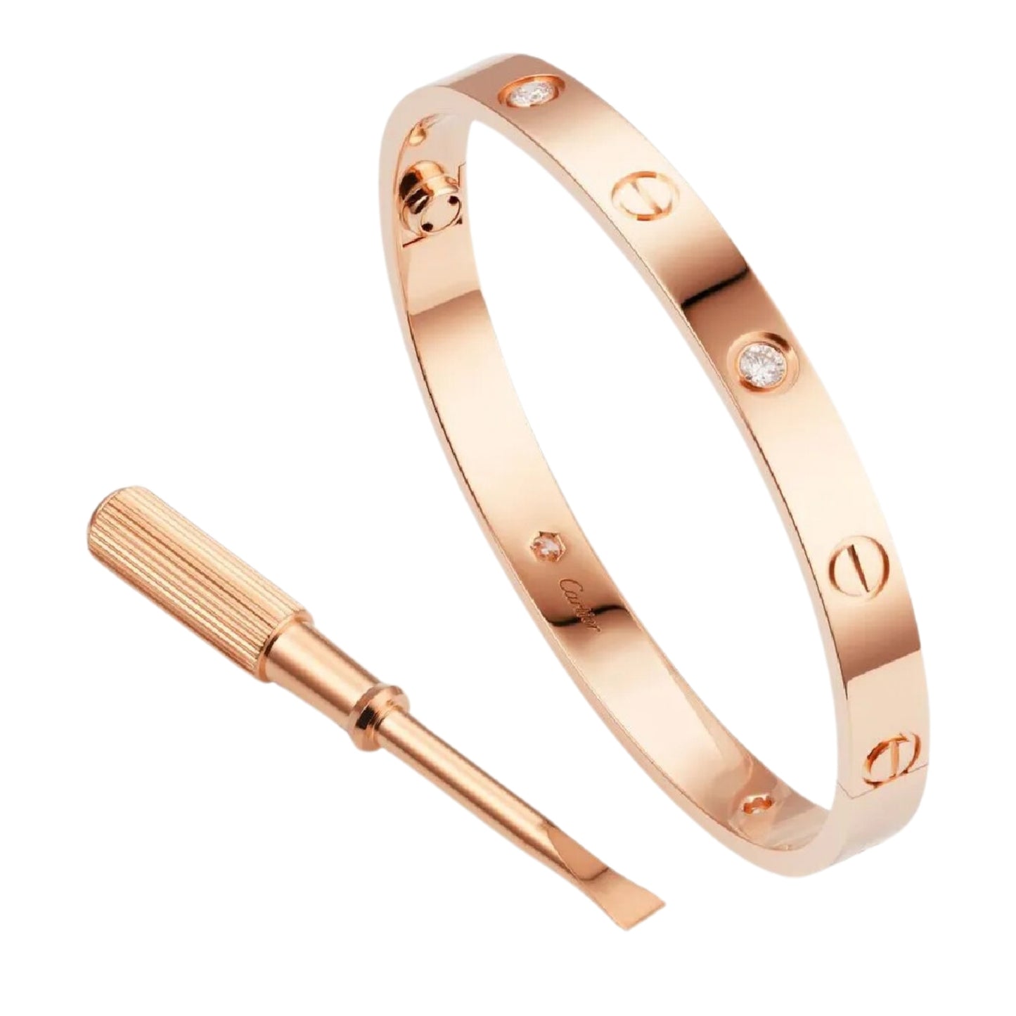 Pulsera Love 4 Diamantes Oro Rosa