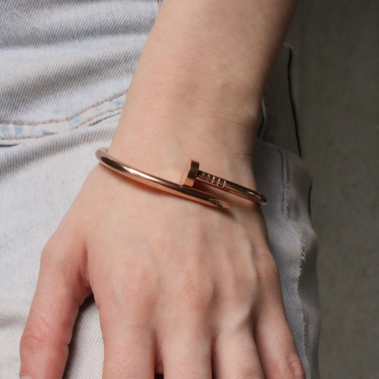 Pulsera Clavo Oro Rosa