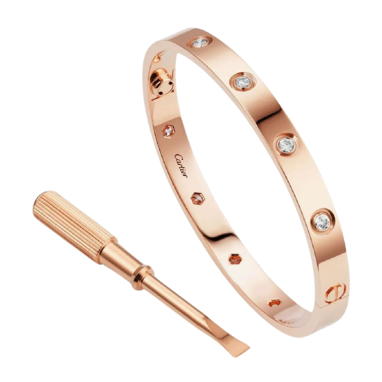 Pulsera Love 10 Diamantes Oro Rosa