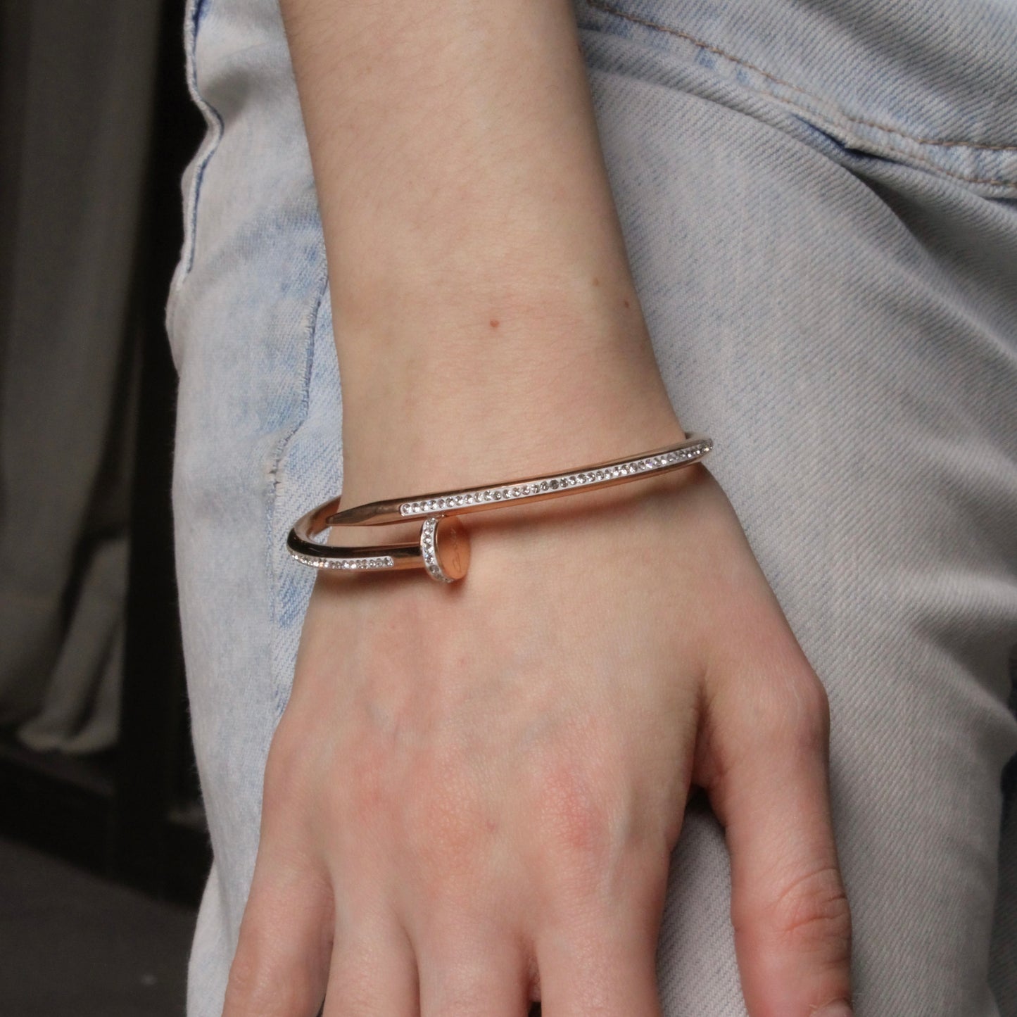 Pulsera Clavo Oro Rosa