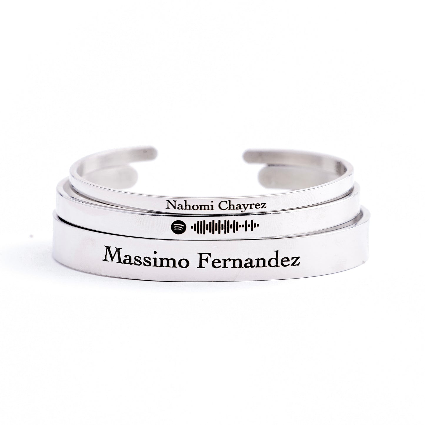 Brazalete Personalizado Plata (4mm - 6mm - 10mm)