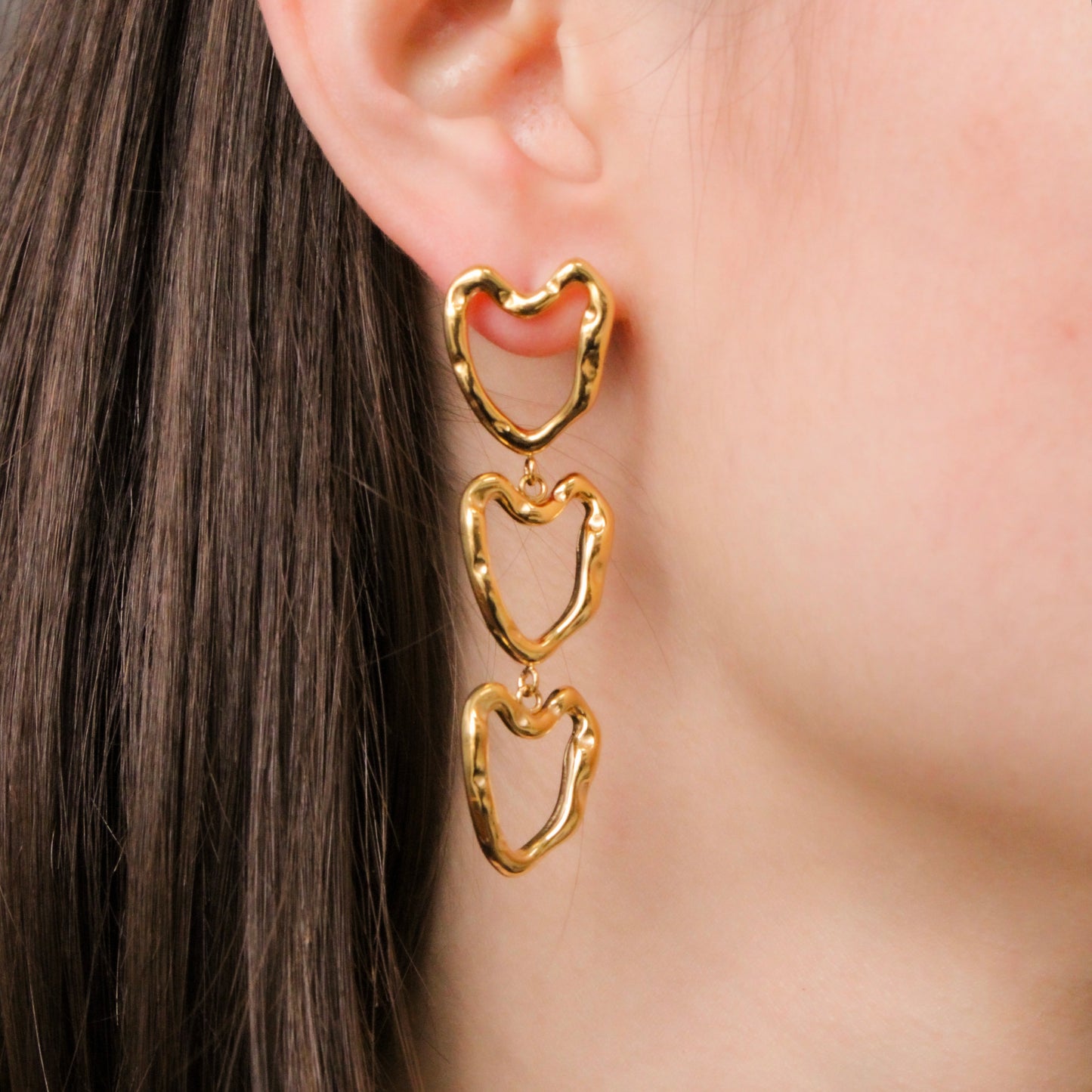 Aretes Eslabón de Corazones