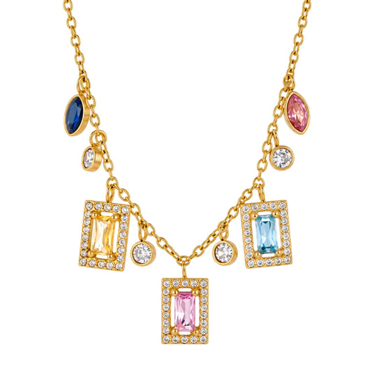 Collar Rainbow Charms Gold
