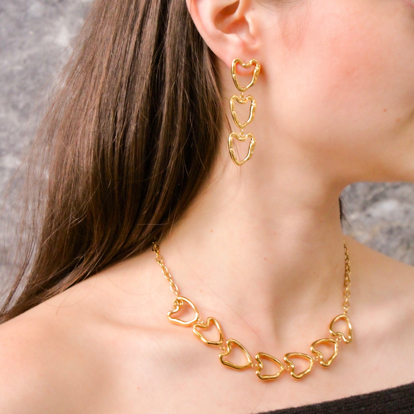 Collar Eslabón de Corazones