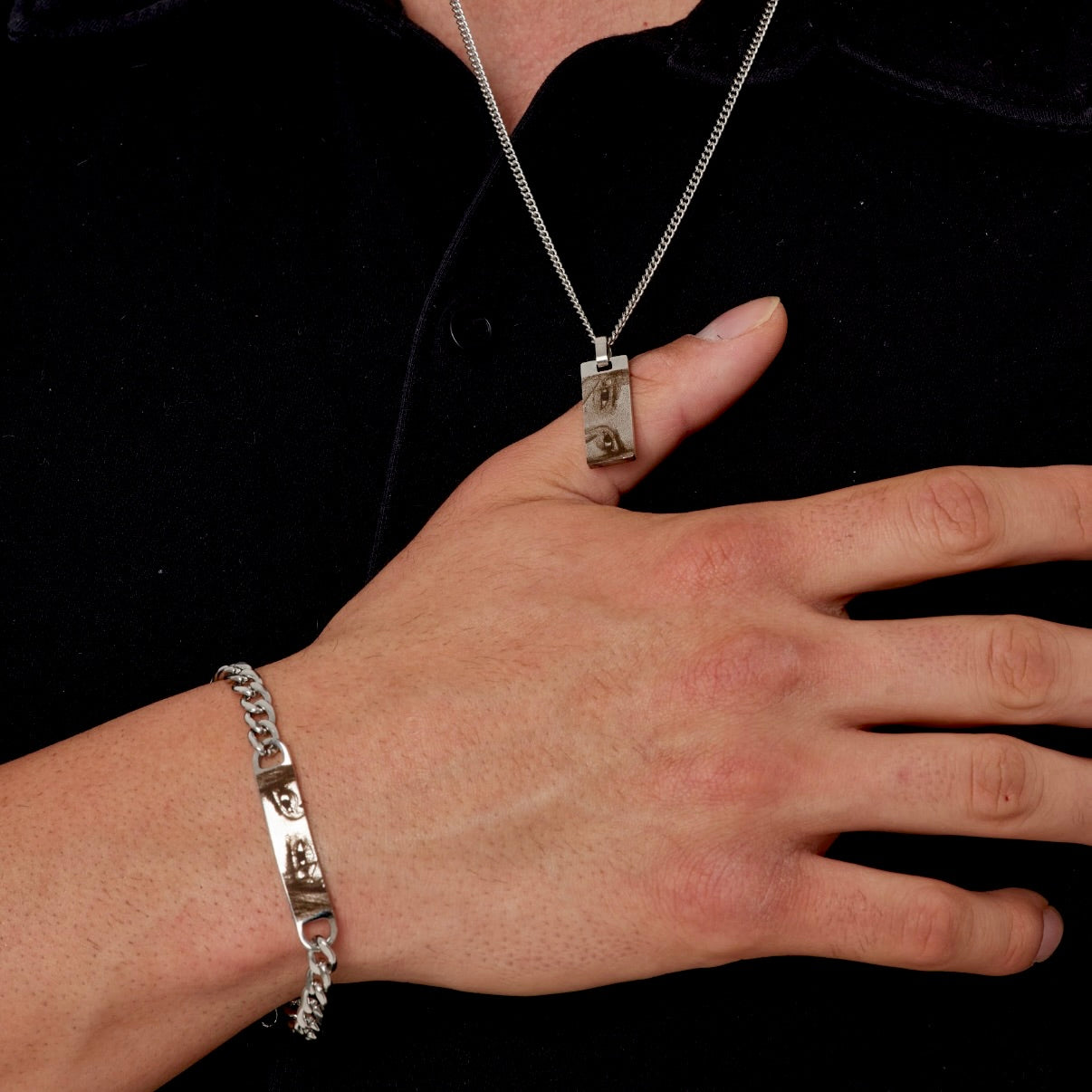 Brazalete personalizado plata