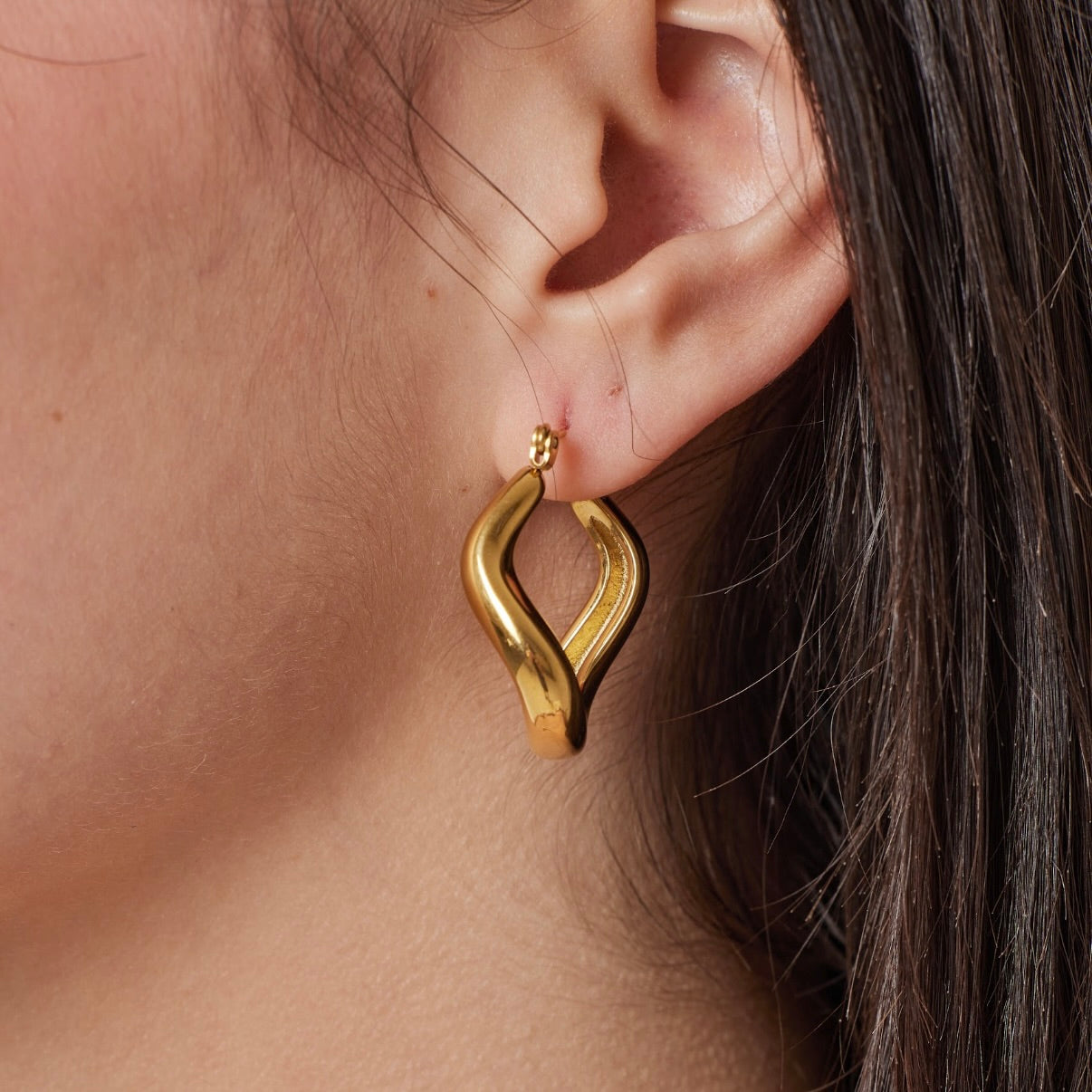 Aretes Ondas De oro
