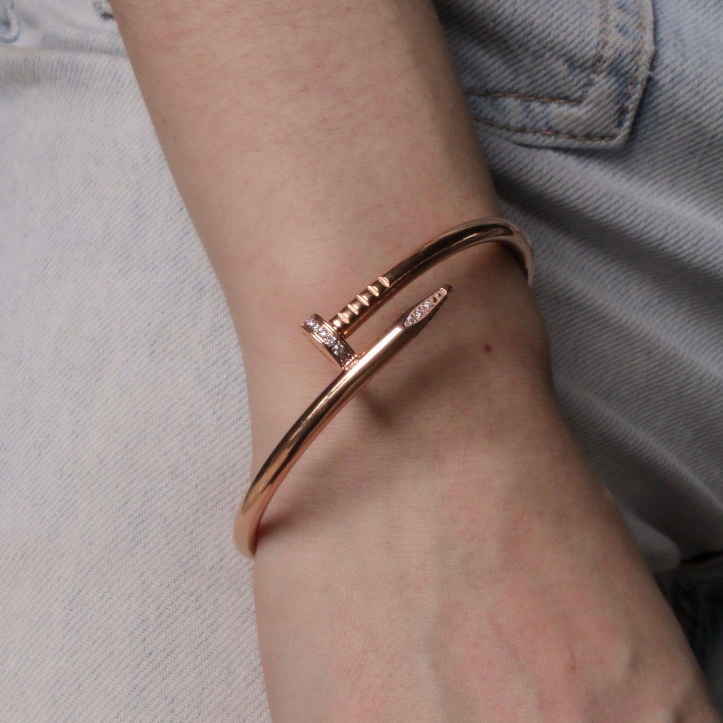 Pulsera Clavo Oro Rosa