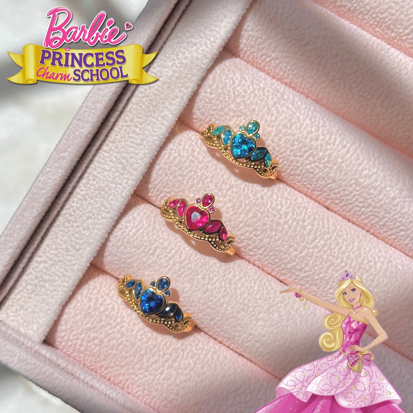 Anillos Barbie escuela de princesas