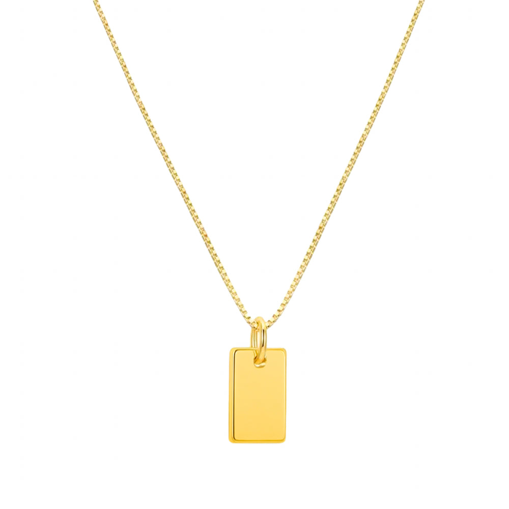 Collar con inicial rectangular ✨ Oro