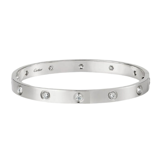 Pulsera Love 10 Diamantes Plata