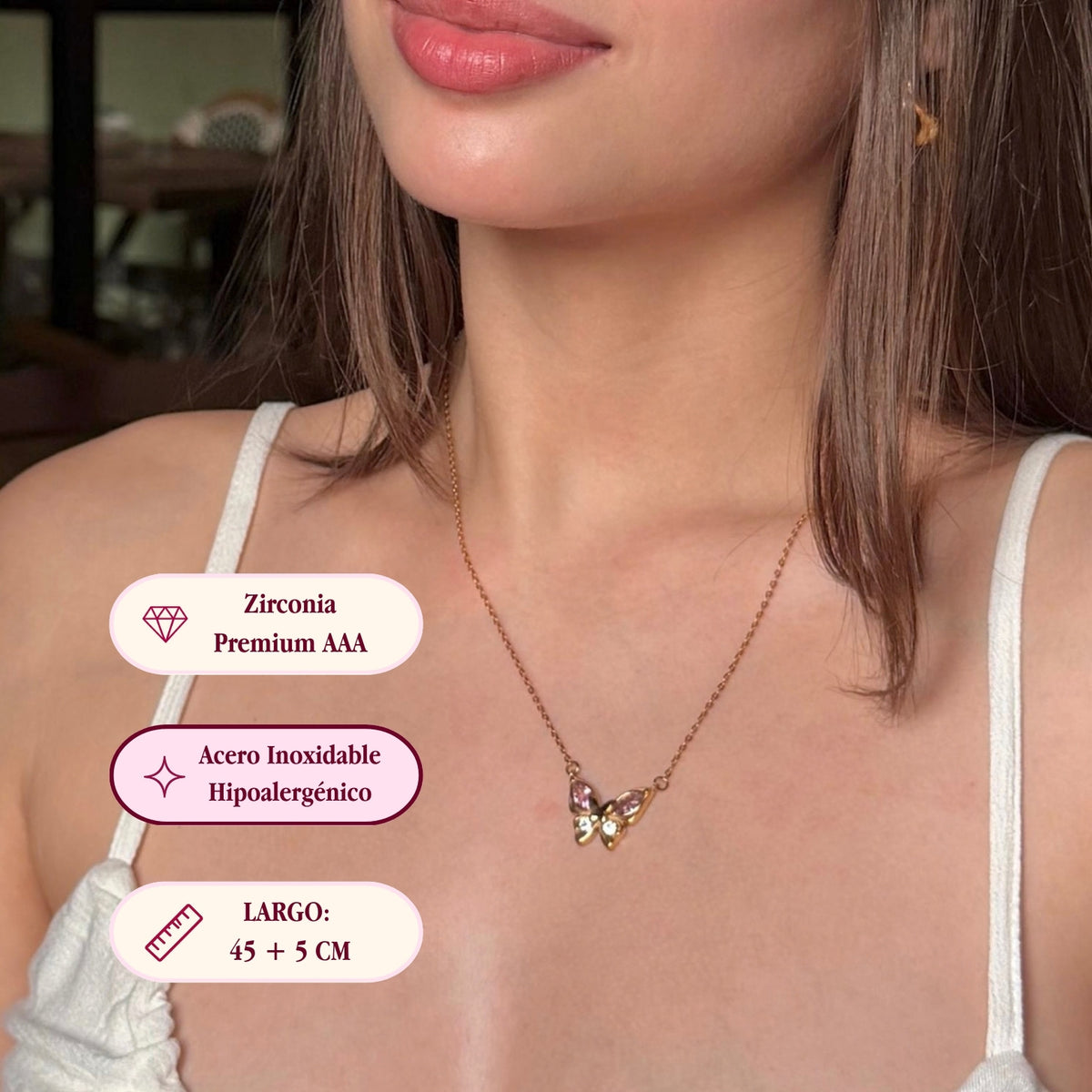 Collar Rosé Butterfly