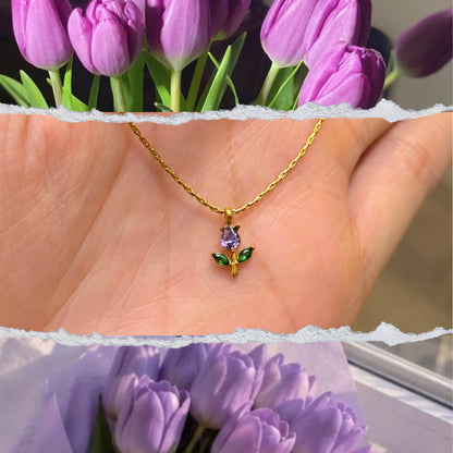 Collar Tulipán Morado