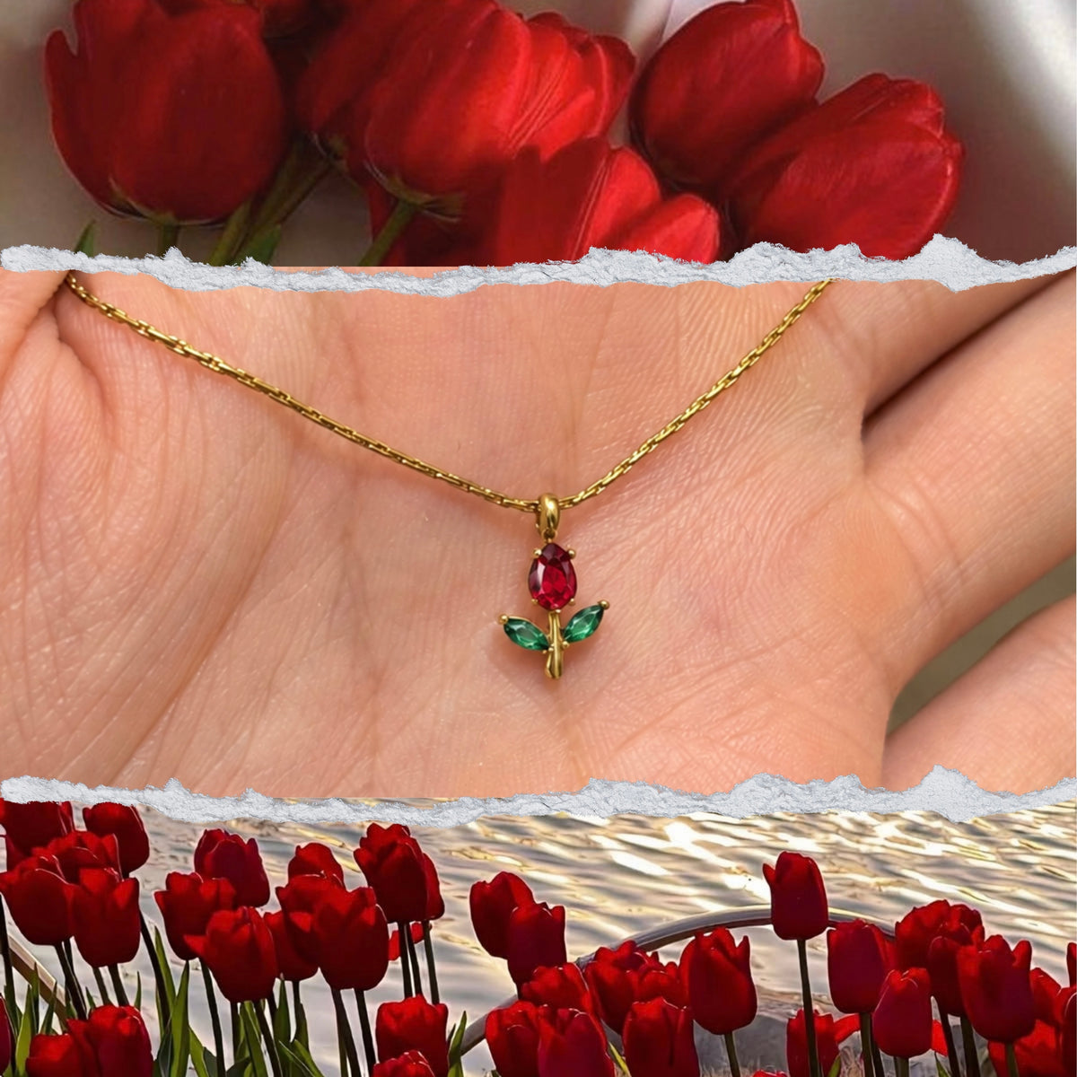 Collar Tulipán Rojo
