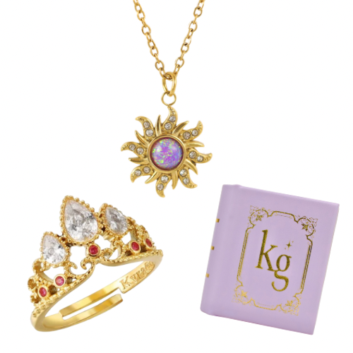 Set Rapunzel Anillo Collar y Libro