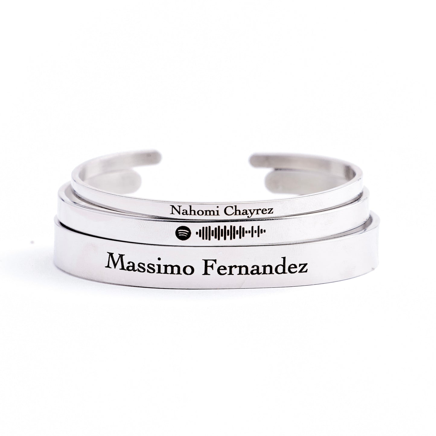 Brazalete Personalizado Plata  (4mm - 6mm - 10mm)