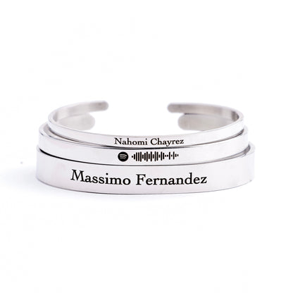 Brazalete Personalizado Plata  (4mm - 6mm - 10mm)