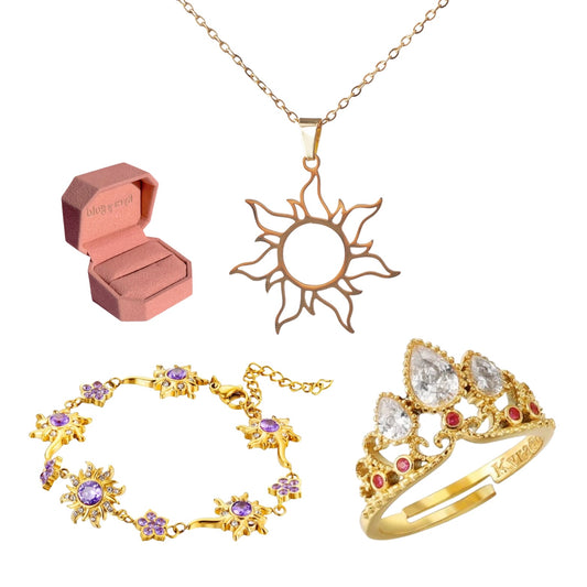 Set Brazalete Anillo y Collar Rapunzel