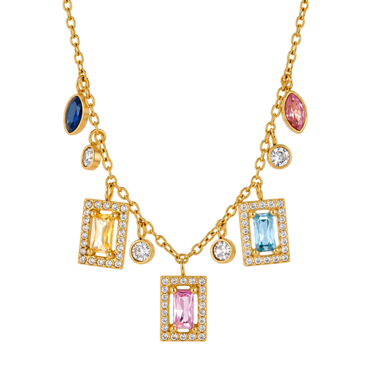 Collar Rainbow Charms Gold