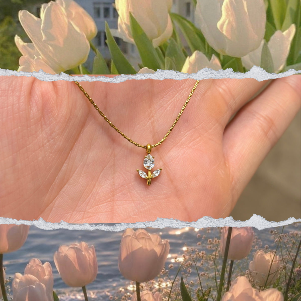 Collar Tulipán Blanco