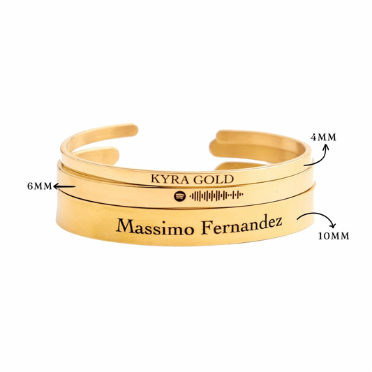 Brazalete personalizado oro (4mm - 6mm - 10mm)