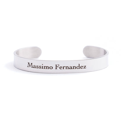 Brazalete Personalizado Plata  (4mm - 6mm - 10mm)