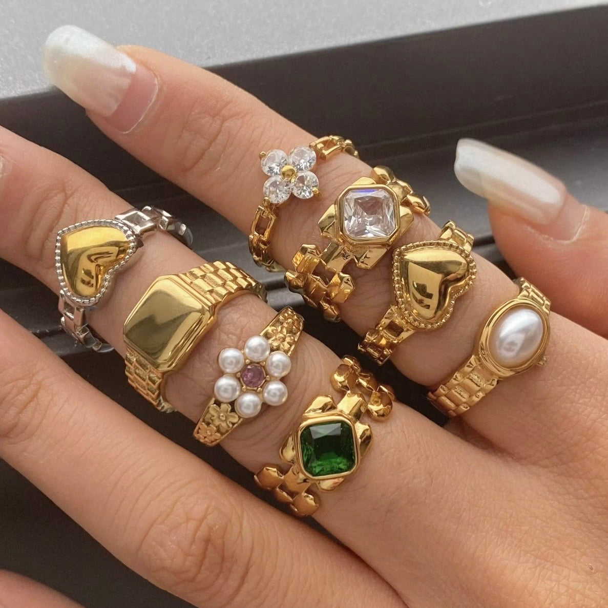 Anillo Fleur Pearl