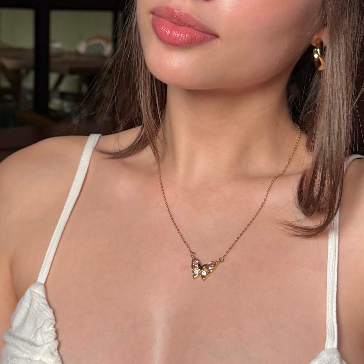 Collar Rosé Butterfly