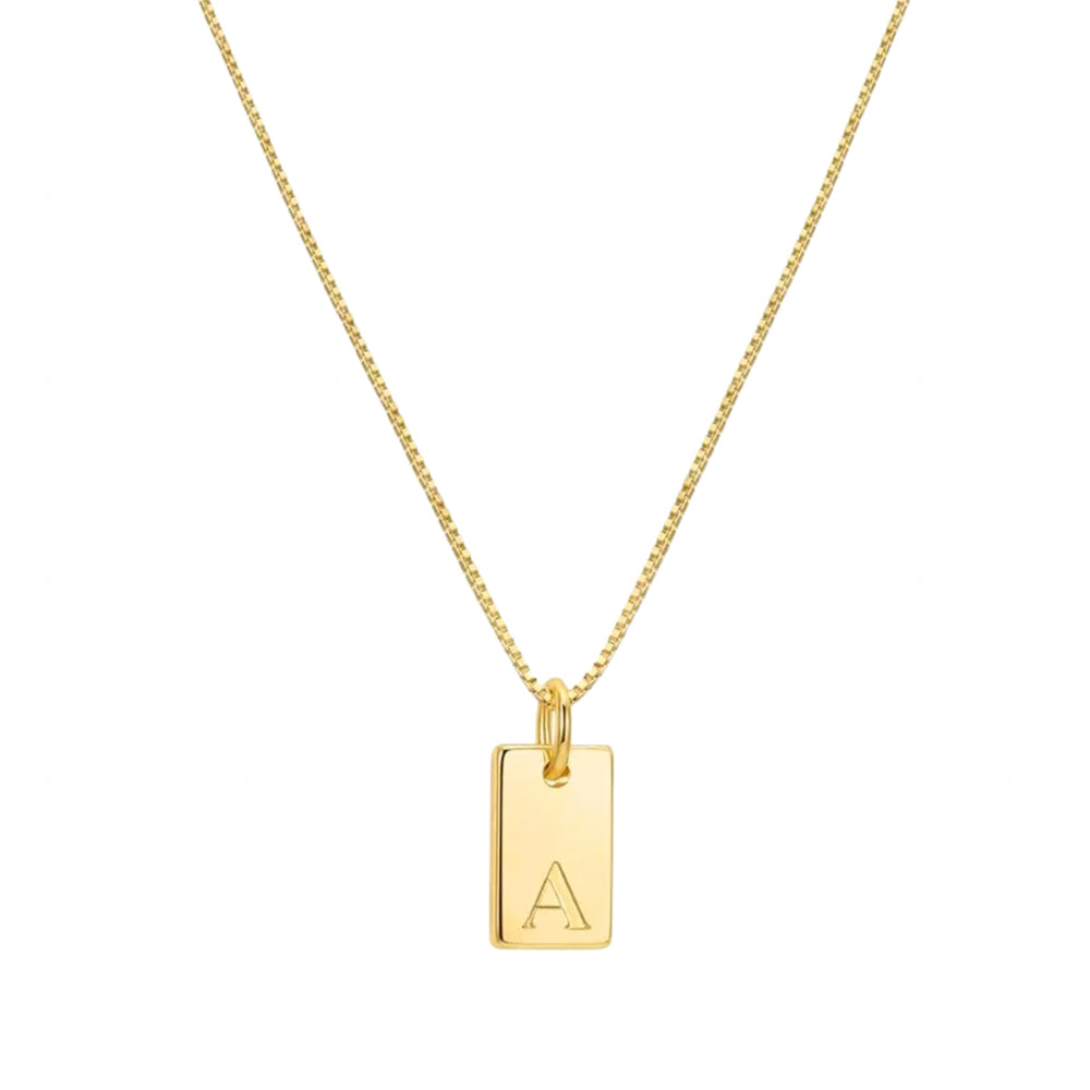 Collar con inicial rectangular ✨ Oro