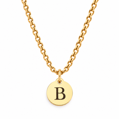 Collar con inicial circular Dorado